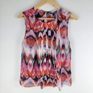 NEW W118 By Walter Baker Sleeveless Blouse Multi Color Size S